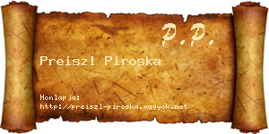 Preiszl Piroska névjegykártya